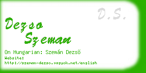 dezso szeman business card